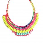 Multicolored Neon Marquise Burst Necklace